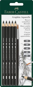 Faber-Castell Smooth Aquarelle Graphite Pencils Assorted Blister Pack of 6 - Picture 1 of 12