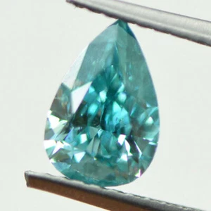 Pear Shaped Diamond Loose Fancy Blue Color 0.86 Carat VS2 Real Natural Enhanced - Picture 1 of 12