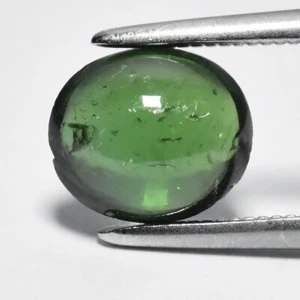 💎 1.36ct 7.3x6.3mm Oval Cabochon Natural Green Apatite - Unheated Africa Gem - Picture 1 of 4