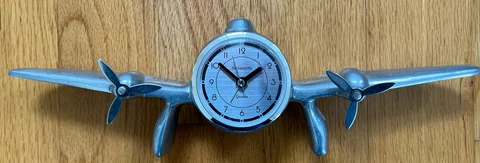 1984 Sarsaparilla Art Deco Airplane Quartz Alarm Clock Working Vintage Cover