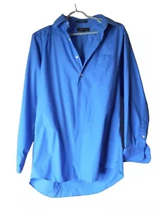 Men's Blue Dress shirt Cotton blend Sz M 15 - 15 1/2 32 / 33 long sleeve - Picture 1 of 6