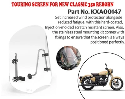R.E "TOURENSCHEIBE PASSEND FÜR ROYAL ENFIELD NEW CLASSIC 350 REBORN