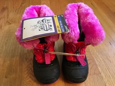 Kamik Kids Baby Girl's Fluffball (Toddler) Boot Red Warm Waterproof Size7 NEW - Image 1 of 4