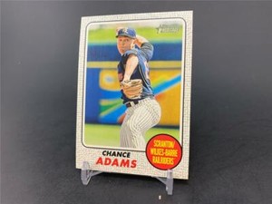 2017 TOPPS HERITAGE MINORS BASEBALL CHANCE ADAMS #33 GRAY PARALLEL 14/25 YANKEES