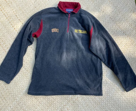 USC Trojans Longsleeve Pullover Sweatshirt Half Zipper Closure Cover