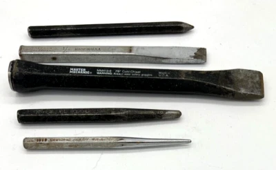 Cold Chisels - Center Punches - Nail Set - 5 Pieces Proto/VLCHEK/Master Mechanic - Image 1 of 3