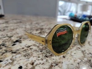 VINTAGE VERRES? FILTRANTEN FRANKREICH 60ER JAHRE NOS GOLD HEXAGON SONNENBRILLE - Bild 1 von 10