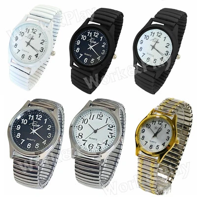 Orologio cinturino elastico da polso uomo donna metallo nero bianco argento oro