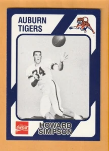 Howard Simpson Auburn Tigers 1989 Card #327 Marietta Georgia - Picture 1 of 2