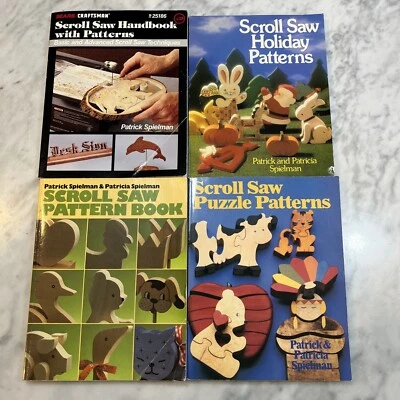 Scroll Saw Paperbacks Set 4 Handbook Patterns Holiday Puzzles Others Spielman - Image 1 of 4