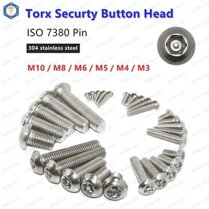 304 Stainless Pin Tamper Torx Security Button Head Screw Bolt M3/M4/M5/M6/M8 - Picture 1 of 2