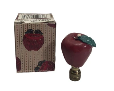 Pantalla de lámpara vintage Apple acabado de latón poliestireno #2603 2,25" x 1,5" decoración rural Foto 1 de 4