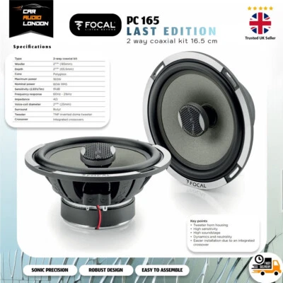 FOCAL PC 165 Last Edition 16.5cm 2-Way Coaxial Speaker Kit 160W Max, 4Ω - Image 1 of 4