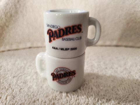 New San Diego Padres Mini Mug Logo Retro MLB Baseball Double-sided Ceramic Cup Cover