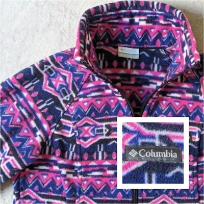 Columbia Glacial IV Fleece Sweater Womens Small Purple Aztec Geometric Full Zip  - Image 1 of 4