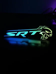 SRT Hellcat Front Grille Badge/Emblem Light Up Led RGBw Bluetooth Controlled - Picture 1 of 6