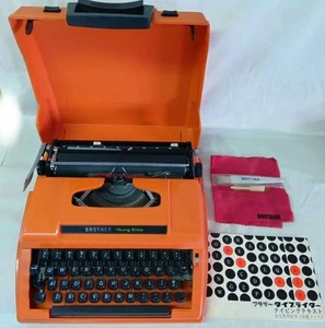 Brother Young Elite Typewriter Vintage Retolo Antique Orange w/Cover From Japan - Picture 1 of 17