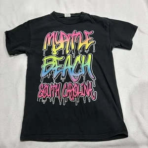 Vintage 90's Myrtle Beach T Shirt Mens Small Neon Short Sleeve Single Stitch - Picture 1 of 7