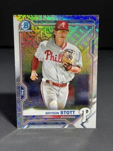Refractor Bryson Stott 2021 Bowman Chrome Prospects Mojo #BCP-17 - Imagen 1 de 2