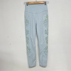 Free People Movement Light Blue Laser Cut Out Full Length Leggings Womens XS - Bild 1 von 9