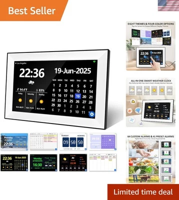 WiFi 10.1" Touchscreen Digital Alarm Clock, Dementia Clocks for Seniors Extra... - Image 1 of 4