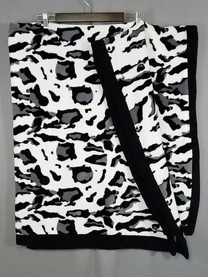 Plush Luxury Throw Blanket Dennis Basso Home 48"x62" Black/White/Gray NWOT - Image 1 of 4