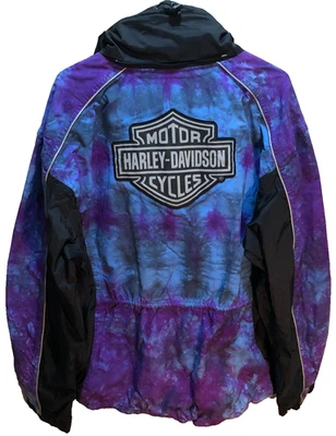 Chaqueta Harley-Davidson Motorcycles Mujer Vintage Púrpura Negra Cosida Cremallera XL Foto 1 de 3