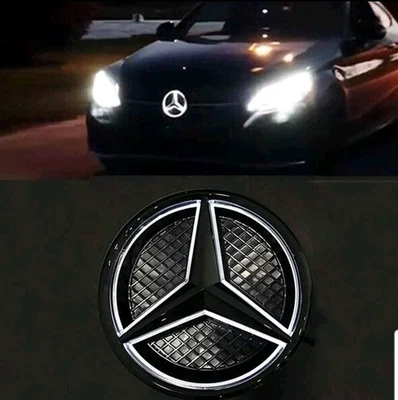 Led Light BLACK Grille Star Emblem Fit For Mercedes-Benz W205 C300 C350 C63 AMG - Image 1 of 4