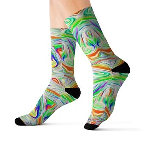 Charisma Girls Swirl Series Design Number 9 Sublimation Socks - Picture 1 of 13