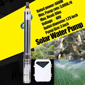 3" DC Deep Well Solar Water Pump Bore Hole Submersible MPPT Controller 48V 600W - Picture 1 of 6