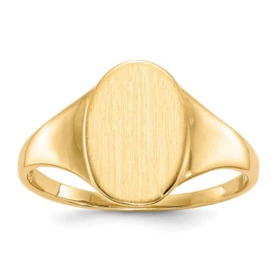 10k Yellow Gold 12.0x8.5mm Open Back Signet Ring For Womens Size 7 - Image 1 of 4