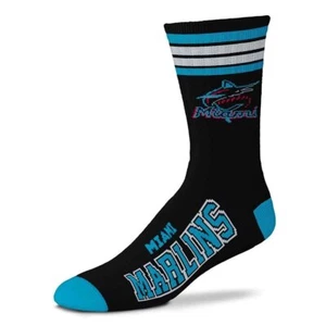 MIAMI MARLINS LOGO YOUTH SIZE CREW SOCKS AUTHENTIC MLB BASEBALL TEAM NEW - Picture 1 of 1