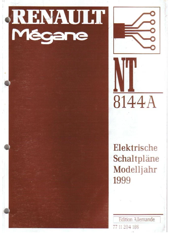 RENAULT MEGANE MJ 1999 ELEKTRISCHE SCHALTPLÄNE WERKSTATT HANDBUCH Elektrik - Bild 1 von 1