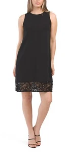 MARINA Women's Sequin Lace Border Mini Dress **Size 6**Black**MADE IN USA* - Picture 1 of 2