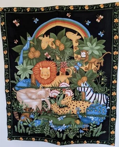 Animales de la selva niños colgante de pared 3 bolsillos arco iris león jirafas aves cebra - Imagen 1 de 5