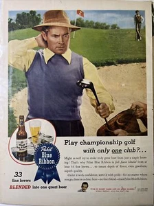 Vintage Print Ad 1945 PBR PABST BLUE RIBBON BEER 1940's - Picture 1 of 1