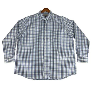 Duluth Trading Wrinklefighter Button Up Shirt Mens XL Plaid Blue Green *Read - Picture 1 of 11