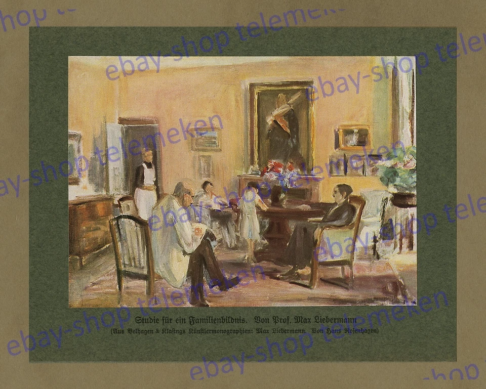 orig Farbdruck Studie Malerei Max Liebermann Familie Berlin Impressionismus 1927 - Bild 1 von 1