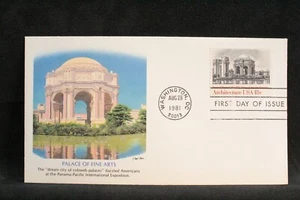 USPS FDC #1930 1981 18c Palace of the Arts American Architecture Fleetwood ST613 - Picture 1 of 3