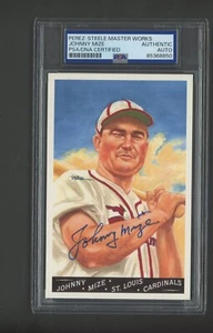 Johnny Mize Autograph Perez-Steele Masterworks Goodwin Postcard PSA/DNA Encased - Picture 1 of 2