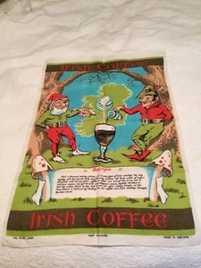Vintage Irish Coffee Rezept Geschirrtuch - Made in Ireland - 29” mal 19” - Bild 1 von 9