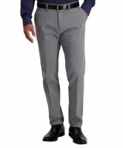 Haggar Men's Premium Perfect Fit Waistband No Iron Pants GREY 34 X 34 NEW - Picture 1 of 6