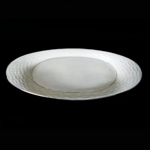 Lenox Bone China Platter Creamy White Basketweave Edge Silver Trim 13.5"x6.25" - Picture 1 of 4