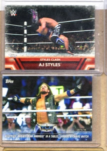 AJ Styles -WWE-2 Card Lot-1 2018 Topps TLC+ 1 2017 Topps Finishing Move-Mint-WWE - Picture 1 of 1