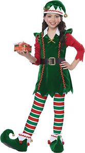 Festive Elf Santa's Helper Christmas Holiday Fancy Dress Halloween Child Costume