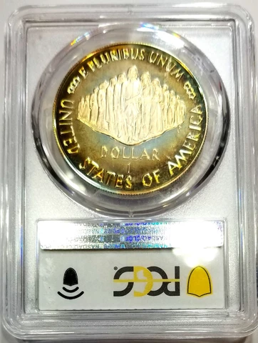 1987-S Silver Proof Commemorative $ PCGS PR 68 Dcam Constitution Toned Cover