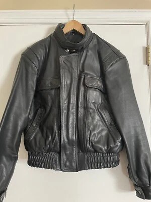 Jaqueta de motocicleta masculina Firstgear por Hein Gericke couro genuíno preta, pequena - Imagem 1 de 4