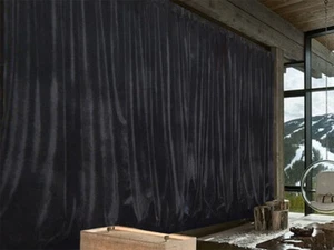 Large Thick Faux Mink Velvet Curtain Blockout 270x 230cm+Hooks Pinch Pleat Black - Picture 1 of 11