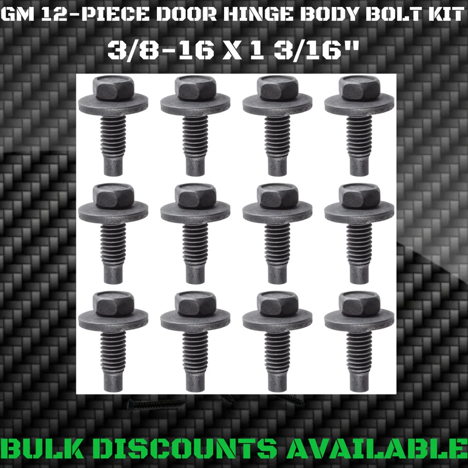1967-1972 Chevrolet C10 DOBRADIÇA DE PORTA SUPERIOR INFERIOR parafusos de carroceria 3/8-16 X 1 3/16" GM - Imagem 1 de 3
