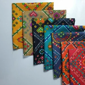 6pc 25x25cm 100% Cotton Fabric Indian Boho Print Precut Fat Quarters Bundle DIY  - Picture 1 of 10